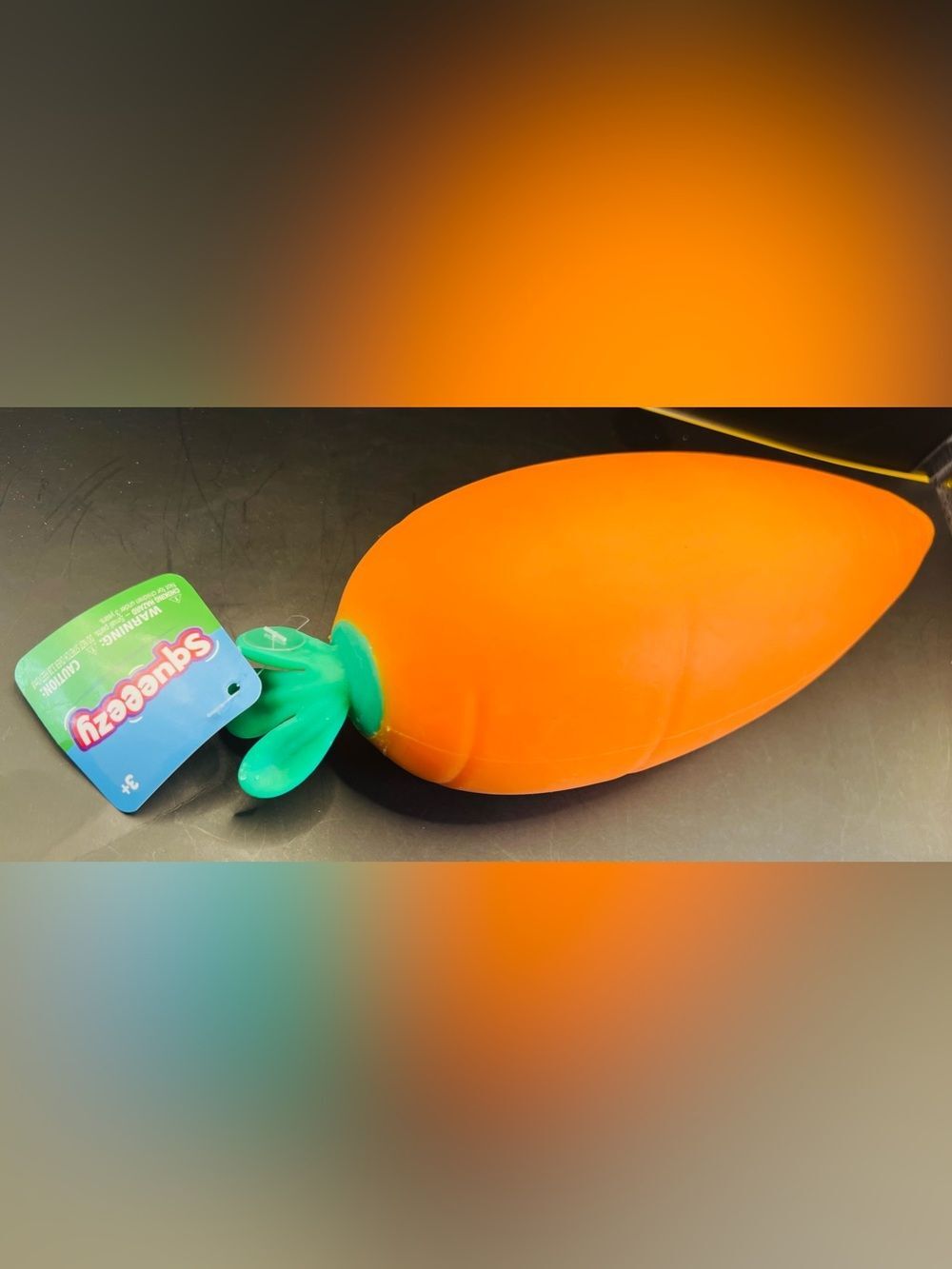 Squeezy Carrot  Giggle Zone Toymendous Green Toy Sensory Toy 13”